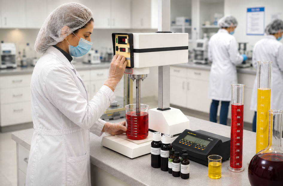 Beverage flavor development at Nutrition Labs with natural flavor testing and formulation